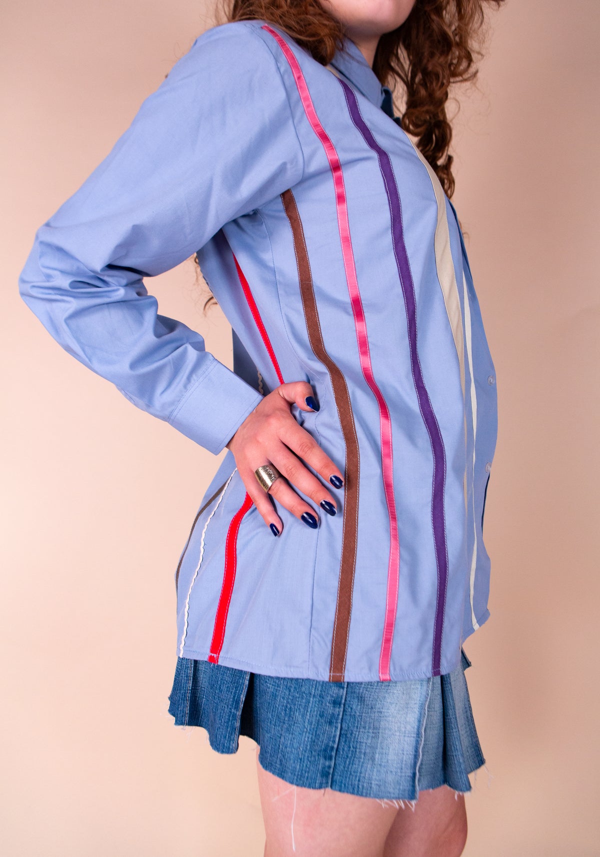 Reworked Retro Sky Blue Shirt