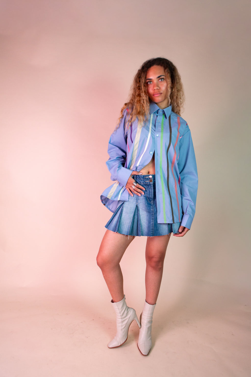 Reworked Retro Sky Blue Shirt