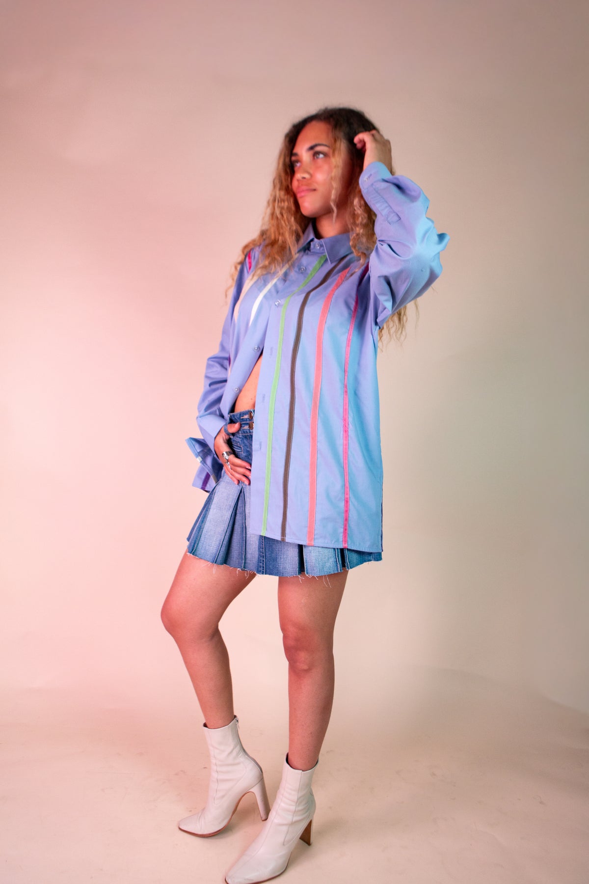 Reworked Retro Sky Blue Shirt