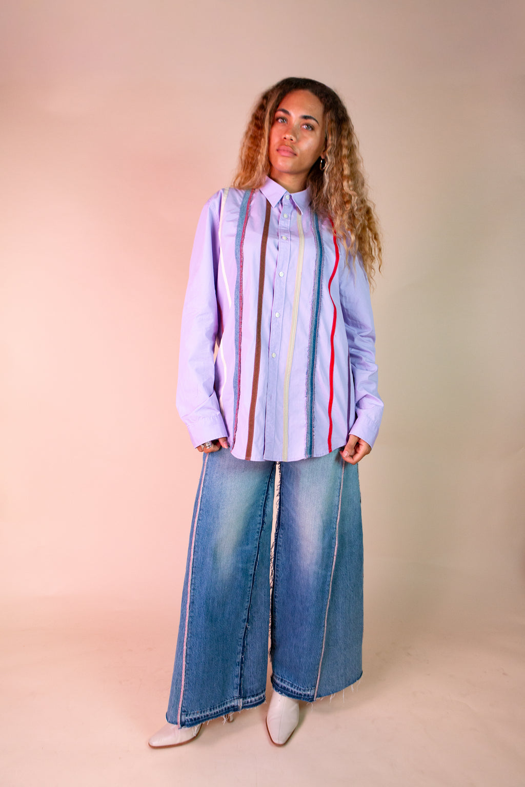 Reworked Retro Lilac Shirt