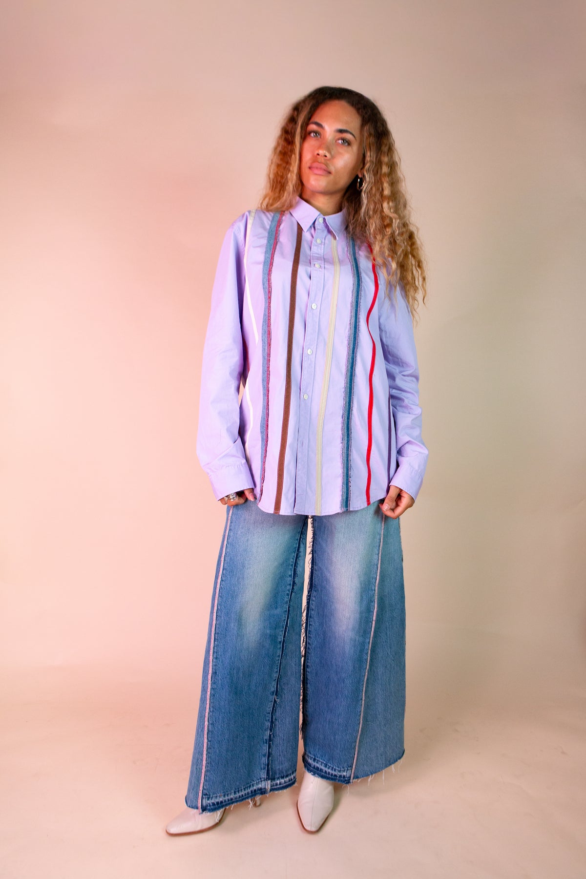 Reworked Retro Lilac Shirt