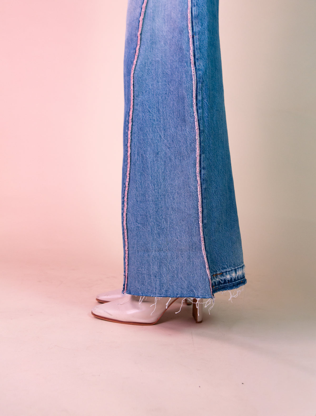Wide Leg Reworked Denim Jeans