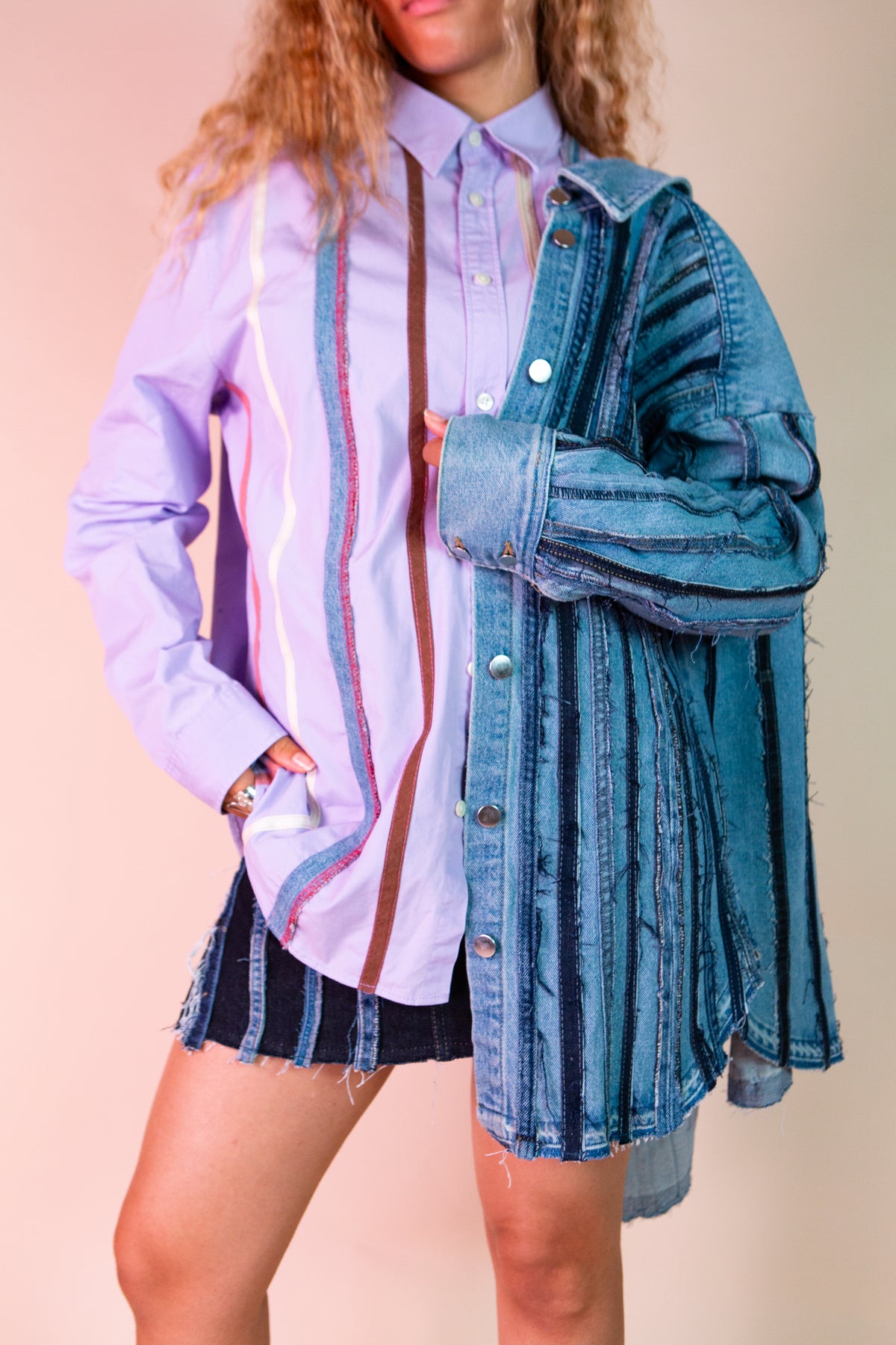 Reworked Retro Lilac Shirt
