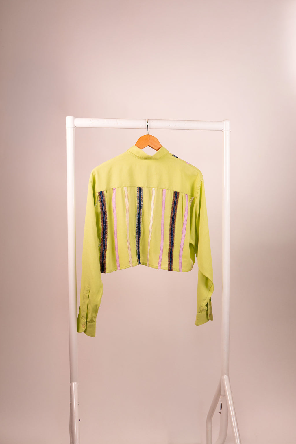Reworked Lime Cropped Shirt