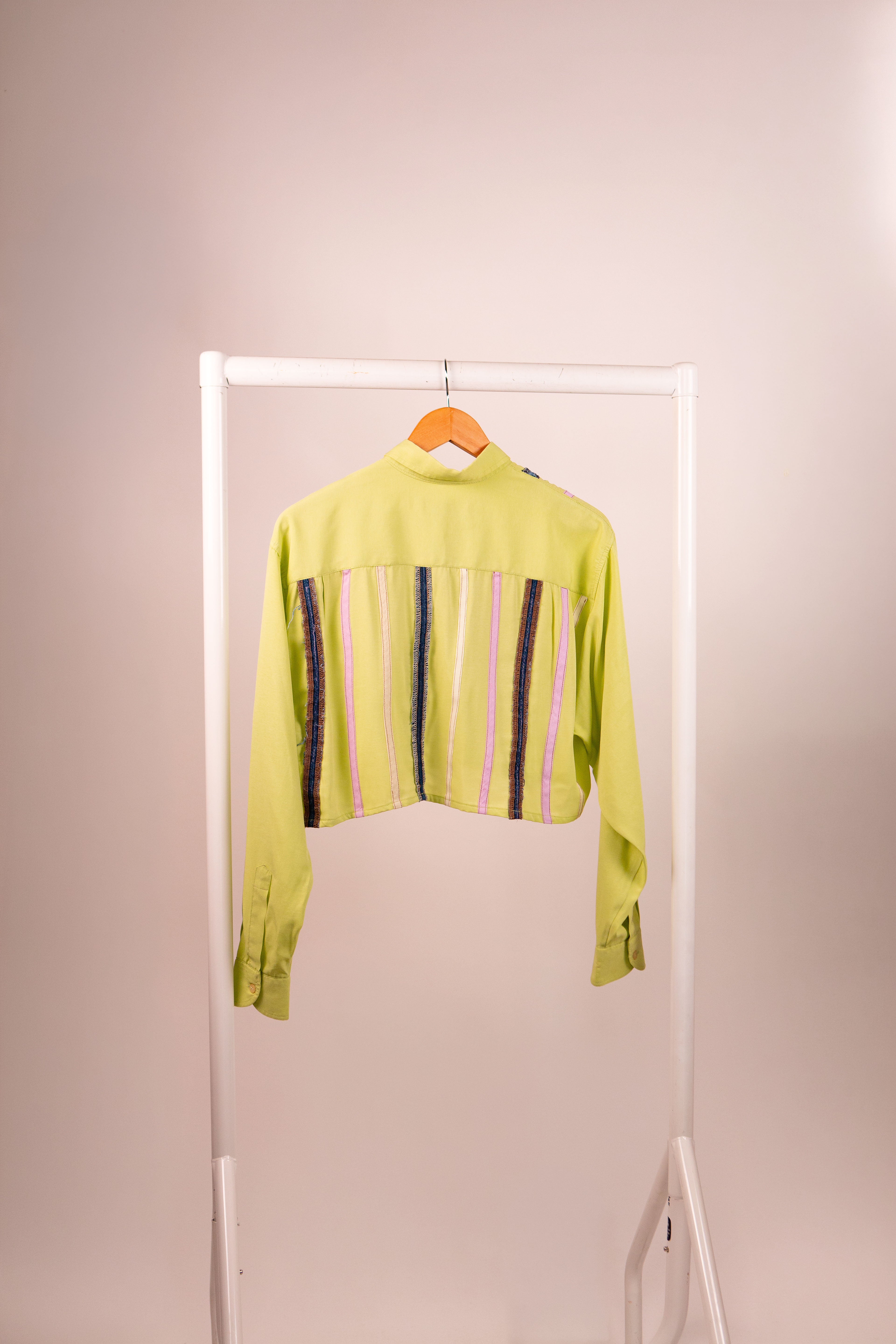 Reworked Lime Cropped Shirt