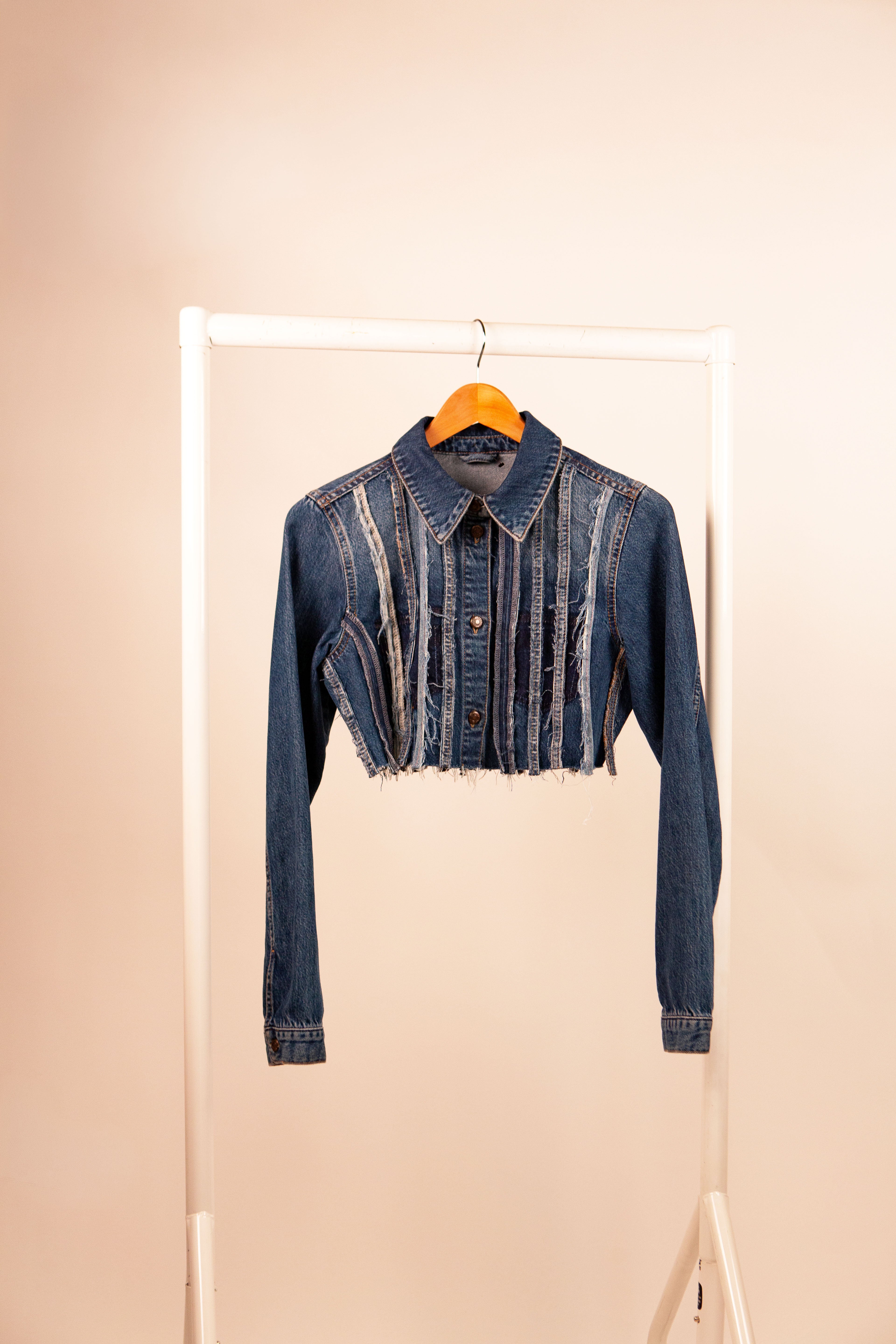 Reworked Denim Cropped Jacket