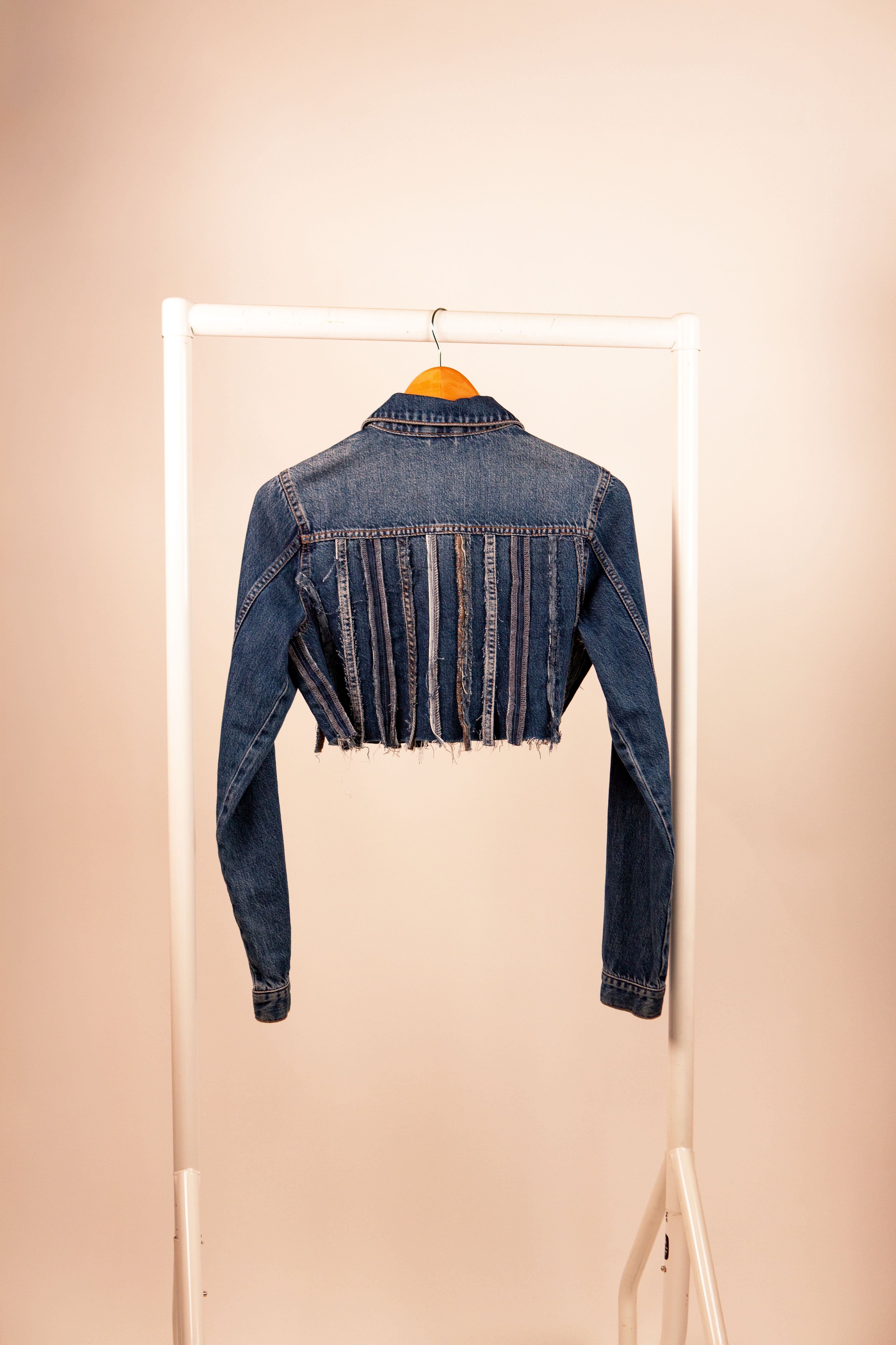 Reworked Denim Cropped Jacket