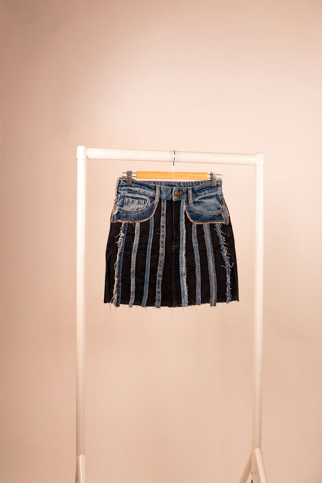 Reworked Denim Mini Skirt