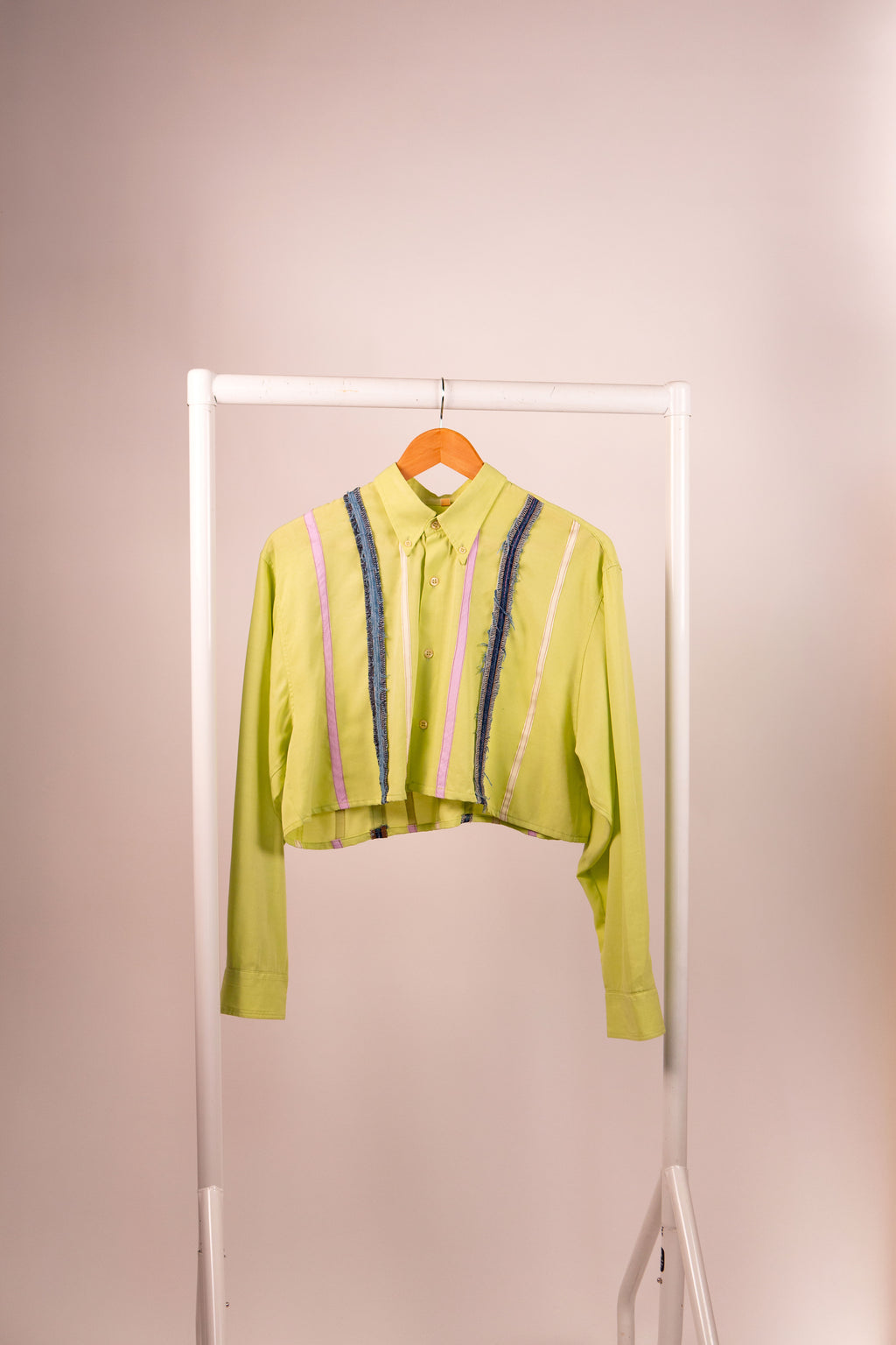 Reworked Lime Cropped Shirt