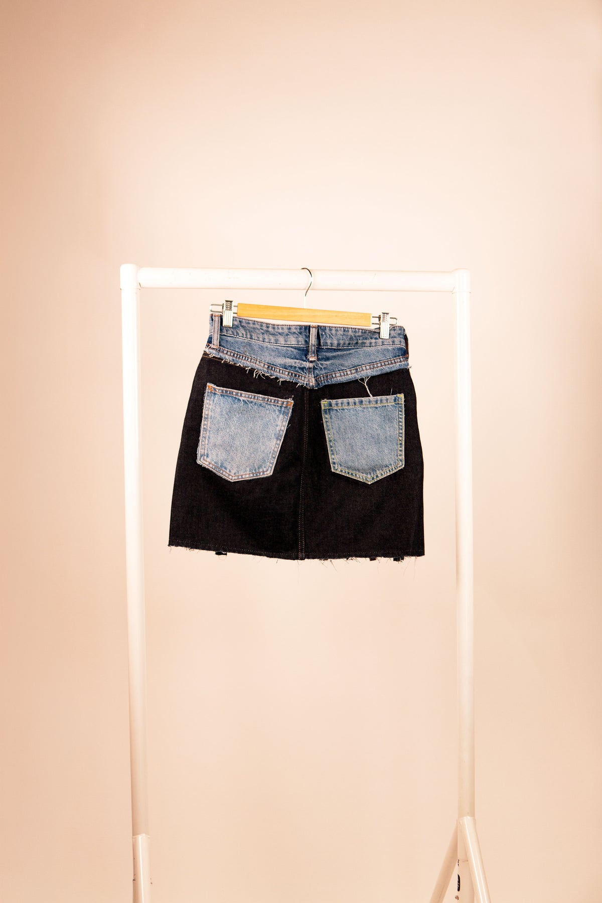 Reworked Denim Mini Skirt